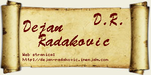 Dejan Radaković vizit kartica